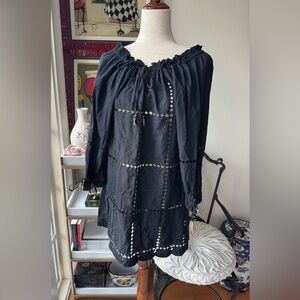 Letarte Black Eyelet Blouse